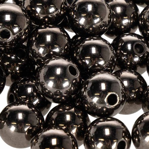 Deko-Perlen Kunststoff Anthrazit Metallic 14mm 35 Stück | Floristik24.at