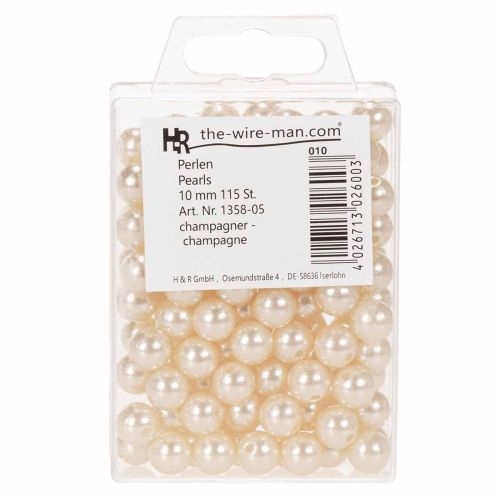Deko-Perlen Kunststoff Ø10mm Champagner 115 Stück | Floristik24.at