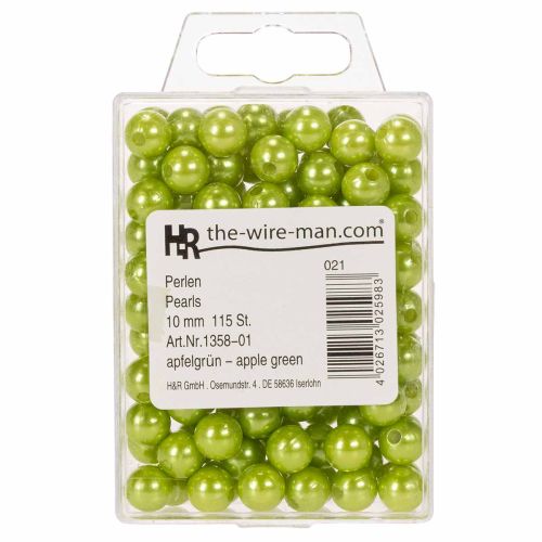 Kunststoff-Dekoperlen Ø10mm Grün 115 Stück | Floristik24.at
