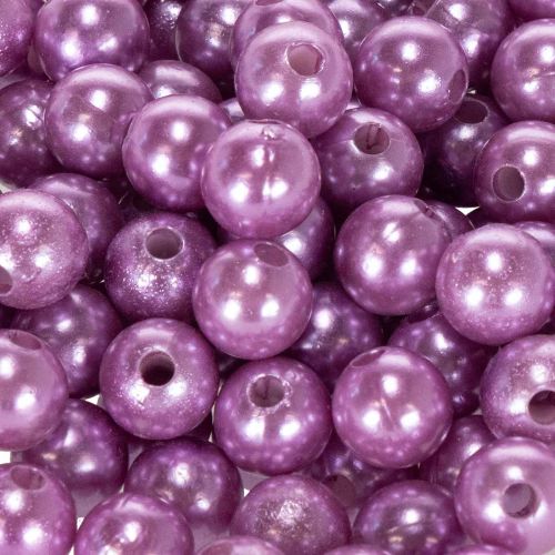 Deko-Perlen Kunststoff Ø10 mm Lila 115 Stück | Floristik24.at