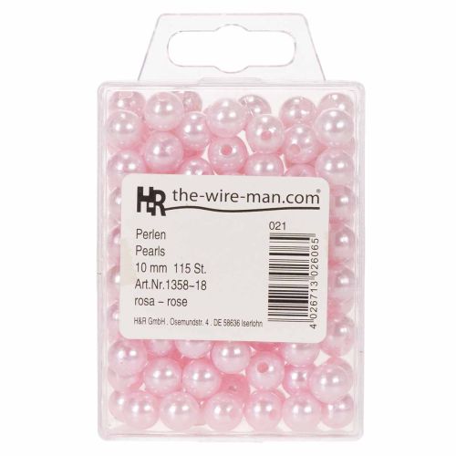 Dekoperlen Kunststoff Ø10mm Rosa 115 Stück | Floristik24.at