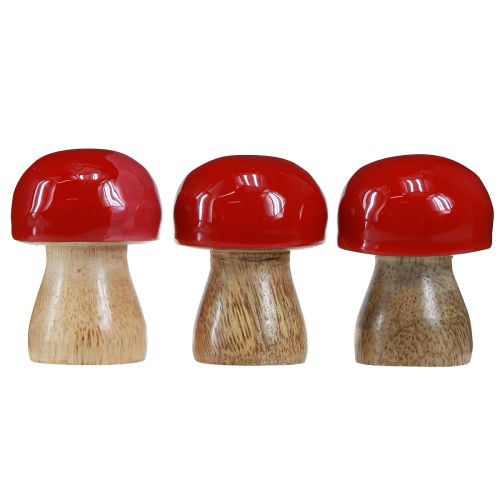 Artikel Deko Pilze Rot lackiert Holzpilze Champignons H5cm Ø4cm 6 St