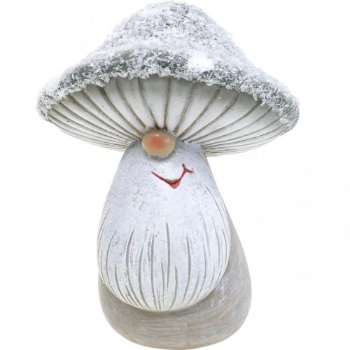 Floristik24 Deko Pilze Wichtel Figur Pilzwichtel Grau, Weiß 7×9cm 2St
