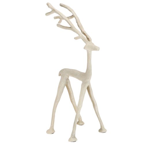 Deko Rentier Metall Figur Hirsch Grau Ton Optik H35cm