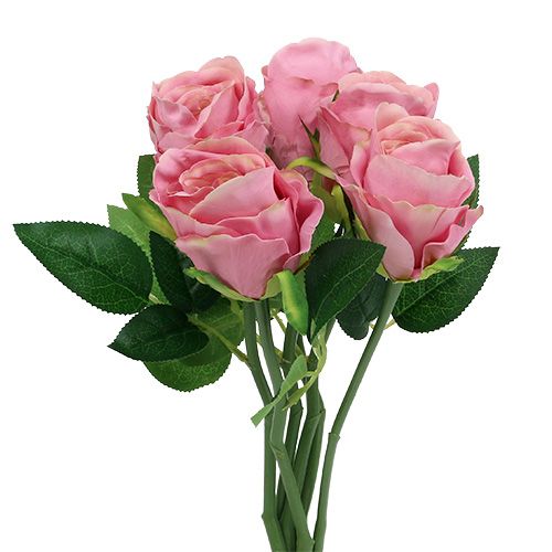 Deko Rose Ø6cm Rosa L30cm 6St