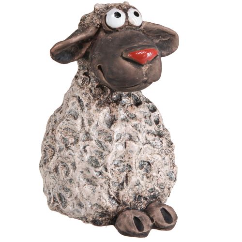 Floristik24 Deko Schafe Keramik Osterfiguren Braun H13,5cm 2 St