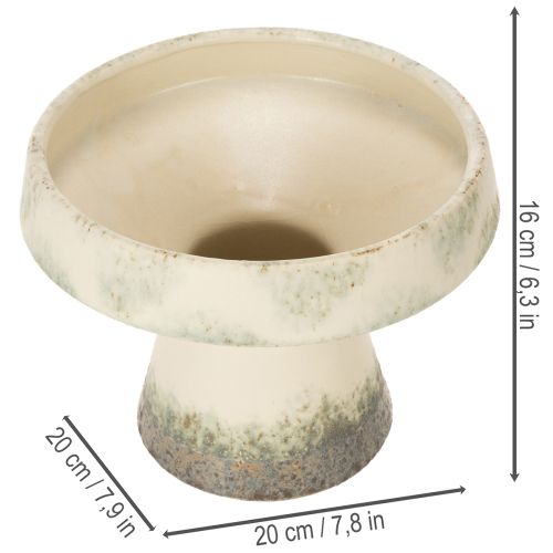Dekoschale aus Keramik creme-graugrün Ø20cm H16cm | Floristik24.at