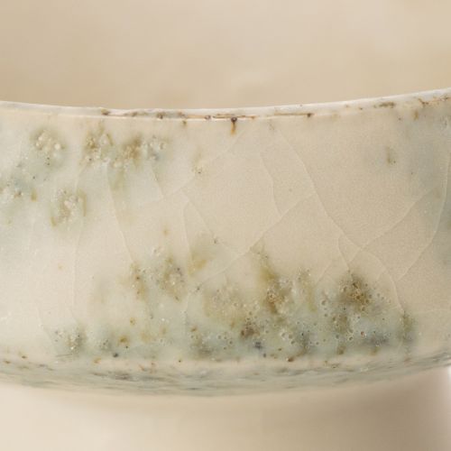 Dekoschale aus Keramik creme-graugrün Ø20cm H16cm | Floristik24.at