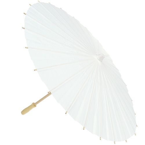Floristik24 Deko-Schirm Weiß Ø60cm H42cm