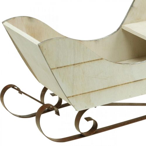 Floristik24 Deko Schlitten Holz Weihnachtsschlitten Natur 36×13×21cm