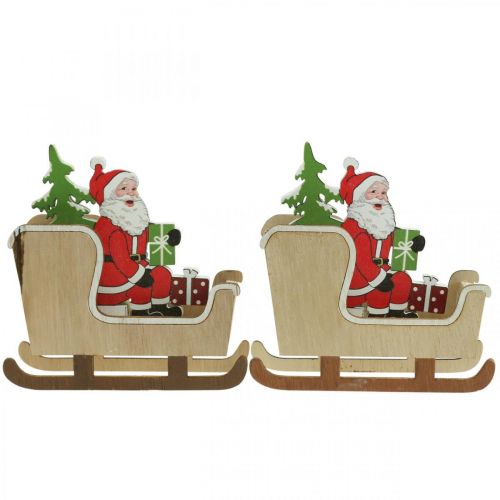 Artikel Deko Schlitten mit Weihnachtsmann Weihnachtsschlitten 10cm 2St