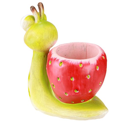 Artikel Deko Schnecke Blumentopf Erdbeer Keramik Grün Rot 15,5cm