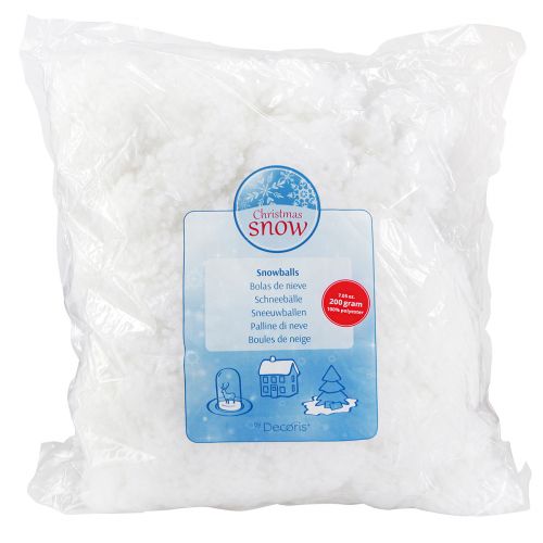 Artikel Deko Schnee Schneeflocken Schneewatte Winter Weiß 200g