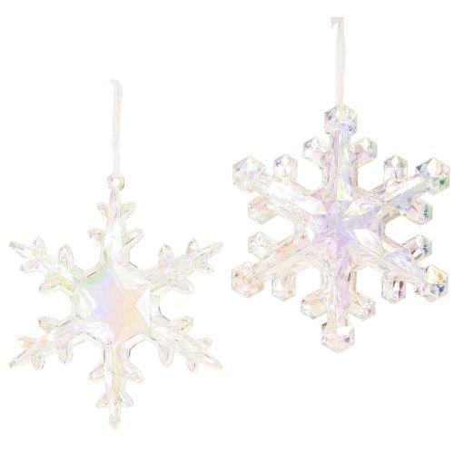 Floristik24 Deko Schneeflocken Winterdeko Irisierend Ø14–15cm 2St