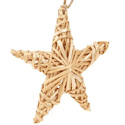 Deko Sterne Christbaumschmuck Rattan Natur 11cm 6 St