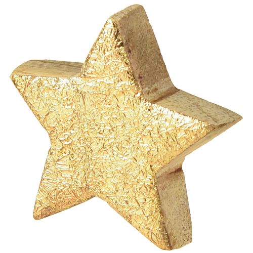 Artikel Deko Sterne Holzsterne Gold Natur Mangoholz Ø5cm 12 St