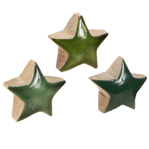 Deko Sterne Holzsterne Grün Streudeko 3cm 9 St