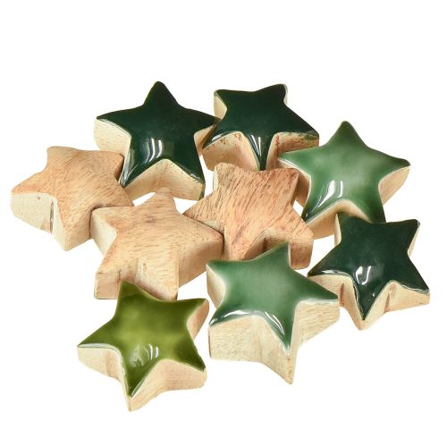 Artikel Deko Sterne Holzsterne Grün Streudeko 3cm 9 St