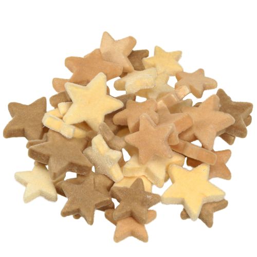 Artikel Deko Sterne beflockt Streudeko Gelb Braun Ø4/5cm 40 St