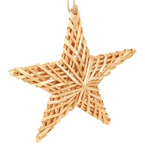 Deko Sterne zum Hängen Christbaumschmuck Rattan 19cm 3 St