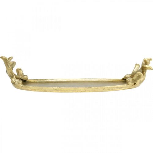 Artikel Deko Tablett Gold Hirschgeweih Vintage Tablett Oval L35×B17cm