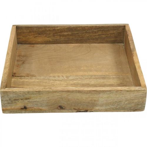 Floristik24 Deko Tablett Holztablett rechteckig Gesteckunterlage 27×27cm