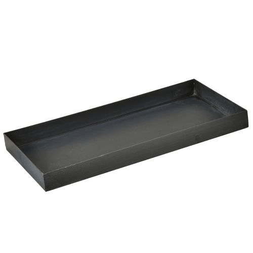 Deko Tablett Metalltablett Schwarz Grau gewaschen 30×15cm