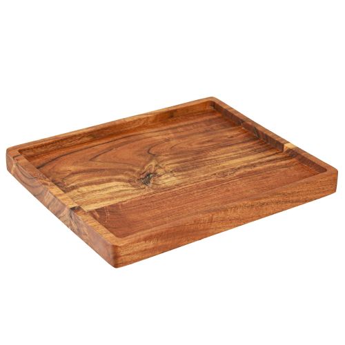 Artikel Deko Tablett Serviertablett Holz Akazie Geölt 30x25cm