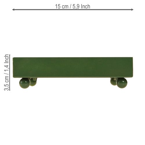 Artikel Deko Tablett quadratisch Metalltablett Grün 15×15cm 2St