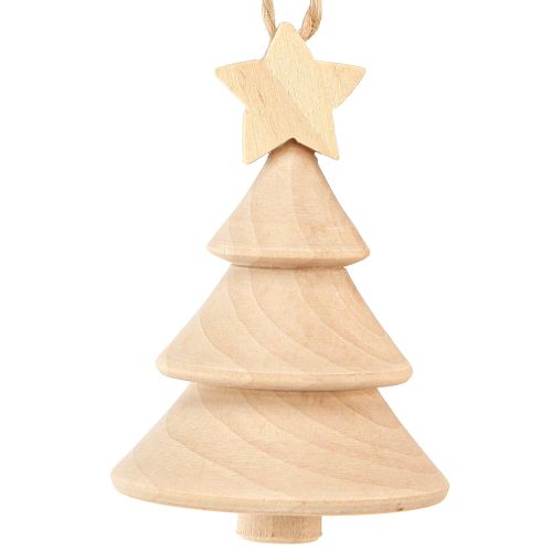 Deko Tannenbaum Holz Christbaumschmuck Ø5cm H7,5cm 6 St