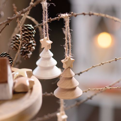 Artikel Deko Tannenbaum Holz Christbaumschmuck Ø5cm H7,5cm 6 St