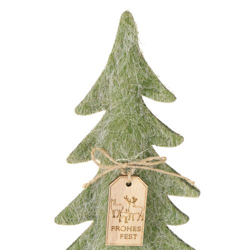 Floristik24 Deko Tannenbaum aus Filz mit Anhänger Grün H32cm 3 St