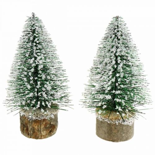 Artikel Weihnachtliche Dekoration, Deko-Tannenbaum, Mini-Tanne Grün beschneit H15cm Ø9,5cm 6St