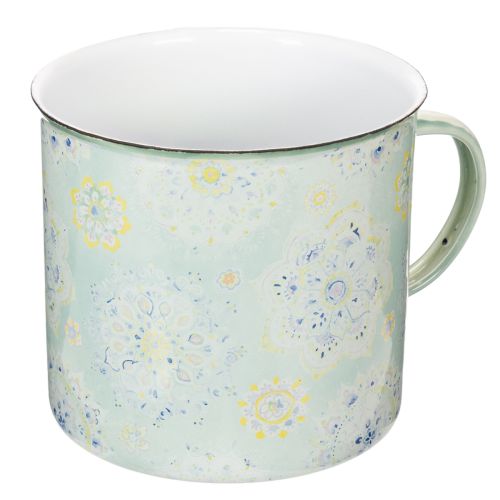 Artikel Deko Pflanztopf Metall emailliert Ø13cm H12cm Mandala Pastellfarben