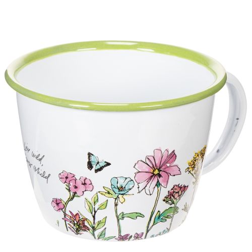 Deko Tasse Pflanztopf emailliert Ø11cm H8cm bestellen | Floristik24.at