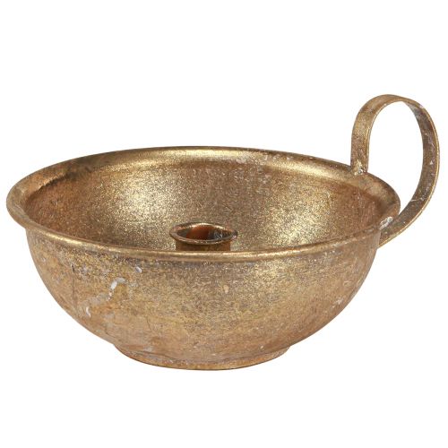 Deko Tasse mit Kerzenhalter Gold Stabkerzenhalter Antik Ø17cm