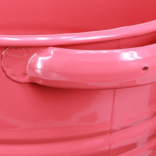 Artikel Deko Topf Rosa Metall Blumentopf Griffe 31x26x 21,5cm