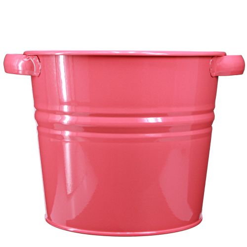 Artikel Deko Topf Rosa Metall Blumentopf Griffe 31x26x 21,5cm