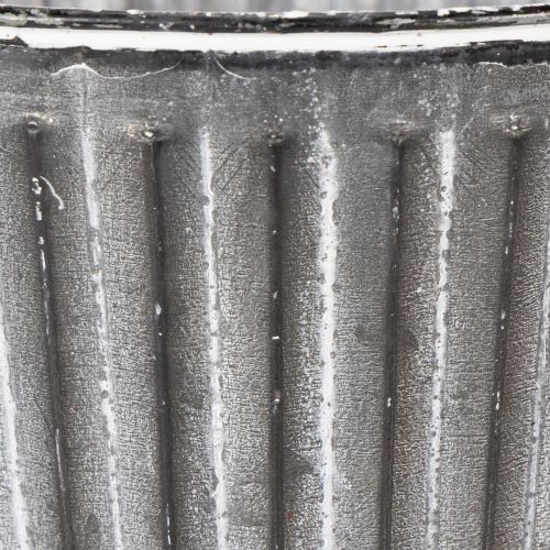 Metalltopf Ø21,5cm mit Henkeln und Jutekordel, Verzinkter Pflanzkübel im Shabby Chic | Floristik24.at