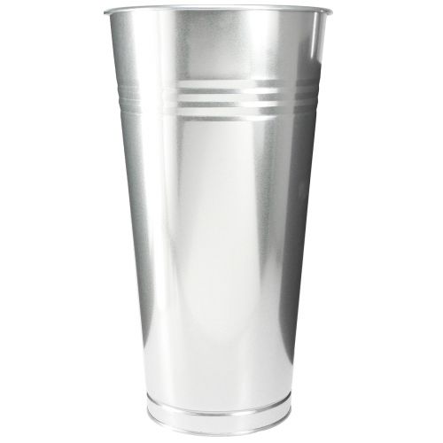 Artikel Deko Vase Metall Konische Bodenvase Silber H 49cm 18L