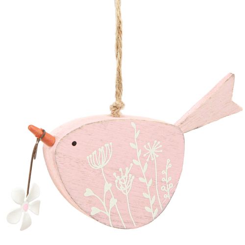 Artikel Deko Vogel Frühlingsdeko Hängedeko Holz Rosa 15×8,5cm