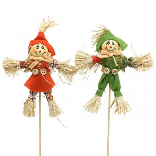 Floristik24 Vogelscheuche Deko 17cm Farbig sortiert L33cm 16 St