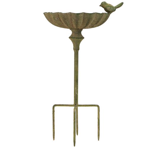 Artikel Deko Vogeltränke Schale Metall Antik Grün Ø16,5cm H34,5cm