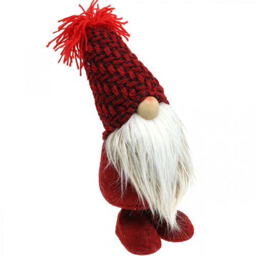 Deko Wichtel Bart Weihnachtswichtel Dekofigur Rot H30cm