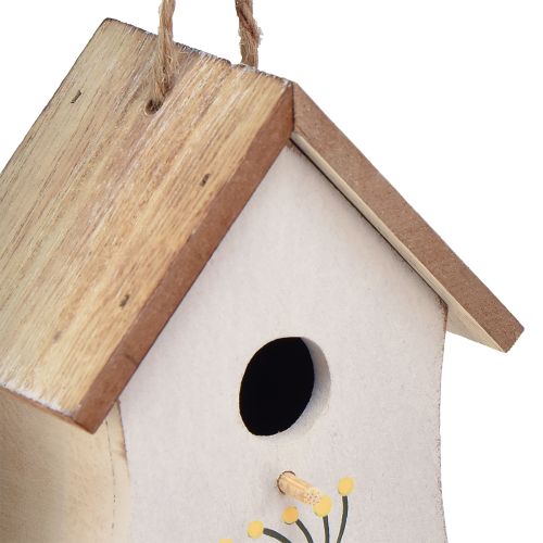 Artikel Deko zum Hängen Vogelhäuschen Holz Weiß Gelb 13cm 2 St