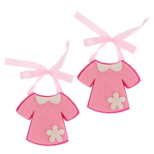 Deko zur Geburt Filzkleid Rosa 7cm 20 St