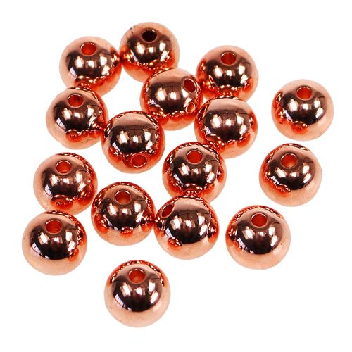 Floristik24 Deko-Perlen Kupfer Metallic 14mm 35 St
