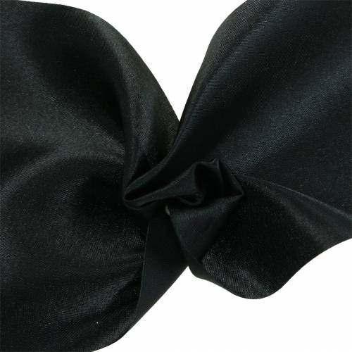 Floristik24 Satinband Tischband Schwarz 100mm 15m