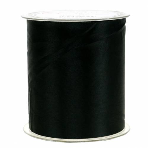 Floristik24 Satinband Tischband Schwarz 100mm 15m
