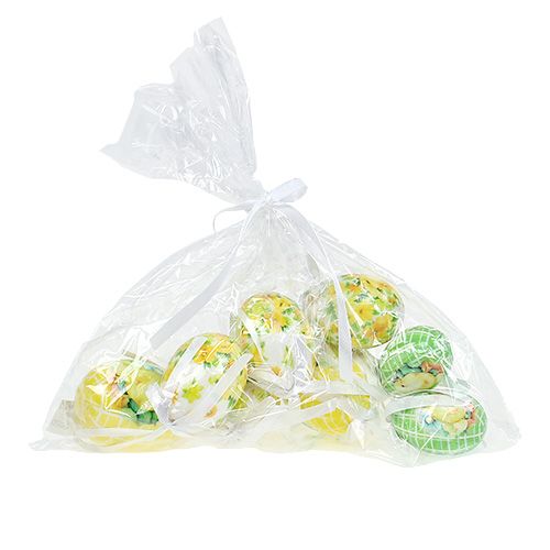 Deko-Eier zum Hängen Gelb-Grün 5-8cm 8St | Floristik24.at